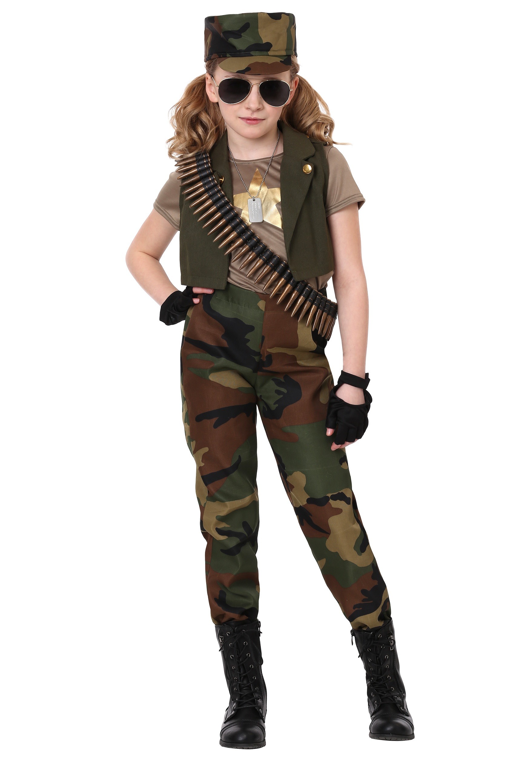 Disfraz de comandante militar de niñas Multicolor