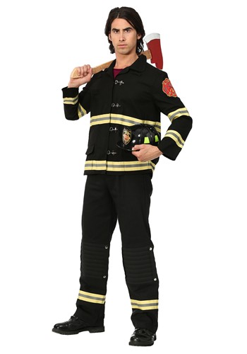 Black Uniform Firefighter Costume for Men