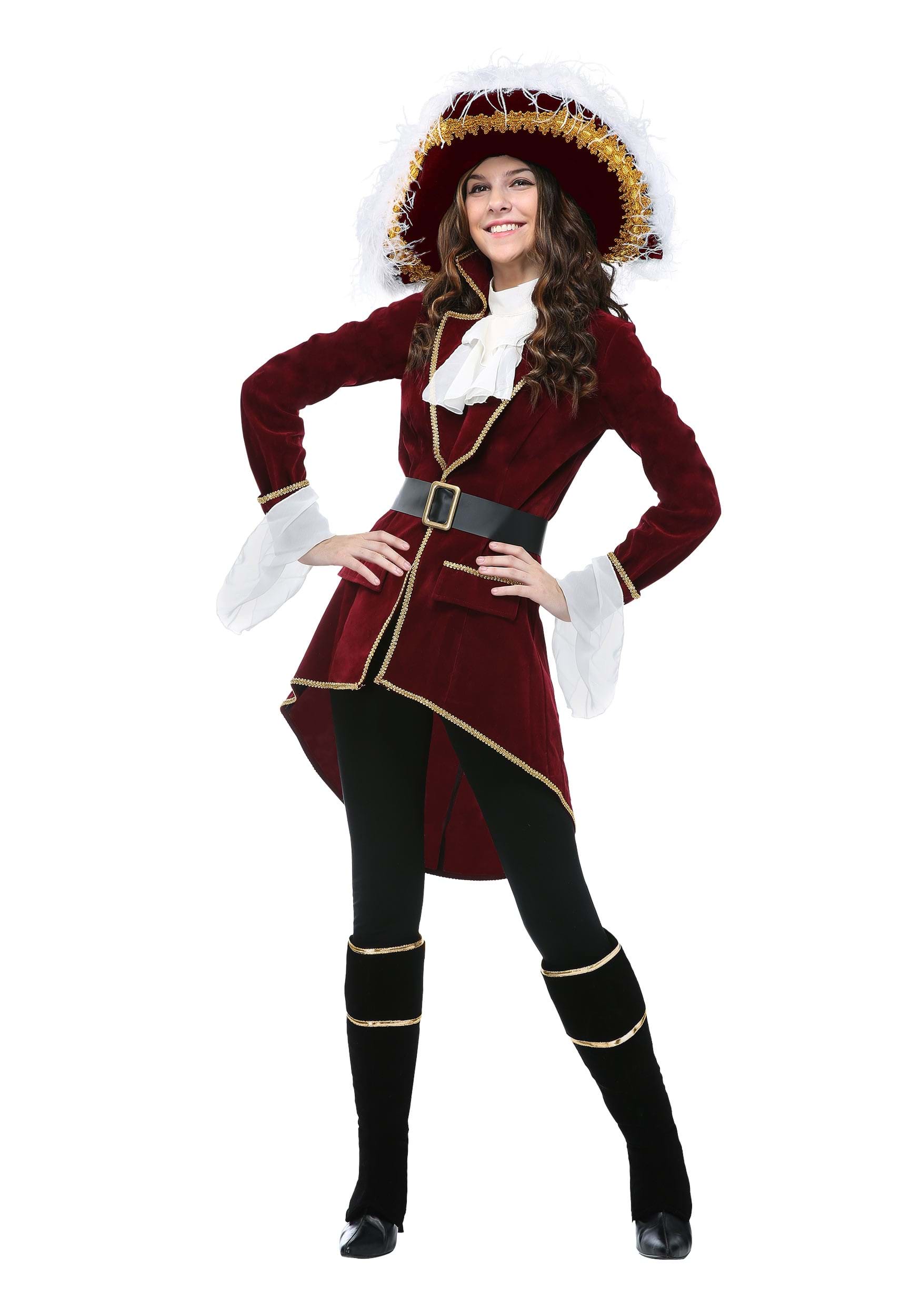Photos - Fancy Dress HOOK FUN Costumes Captain  Women's Costume Black/Red/Brown 