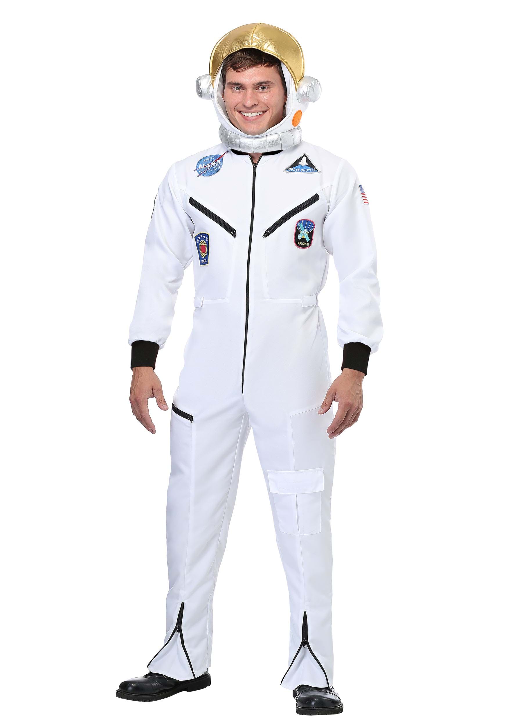Disfraz de Adulto de mono de astronauta blanco Multicolor