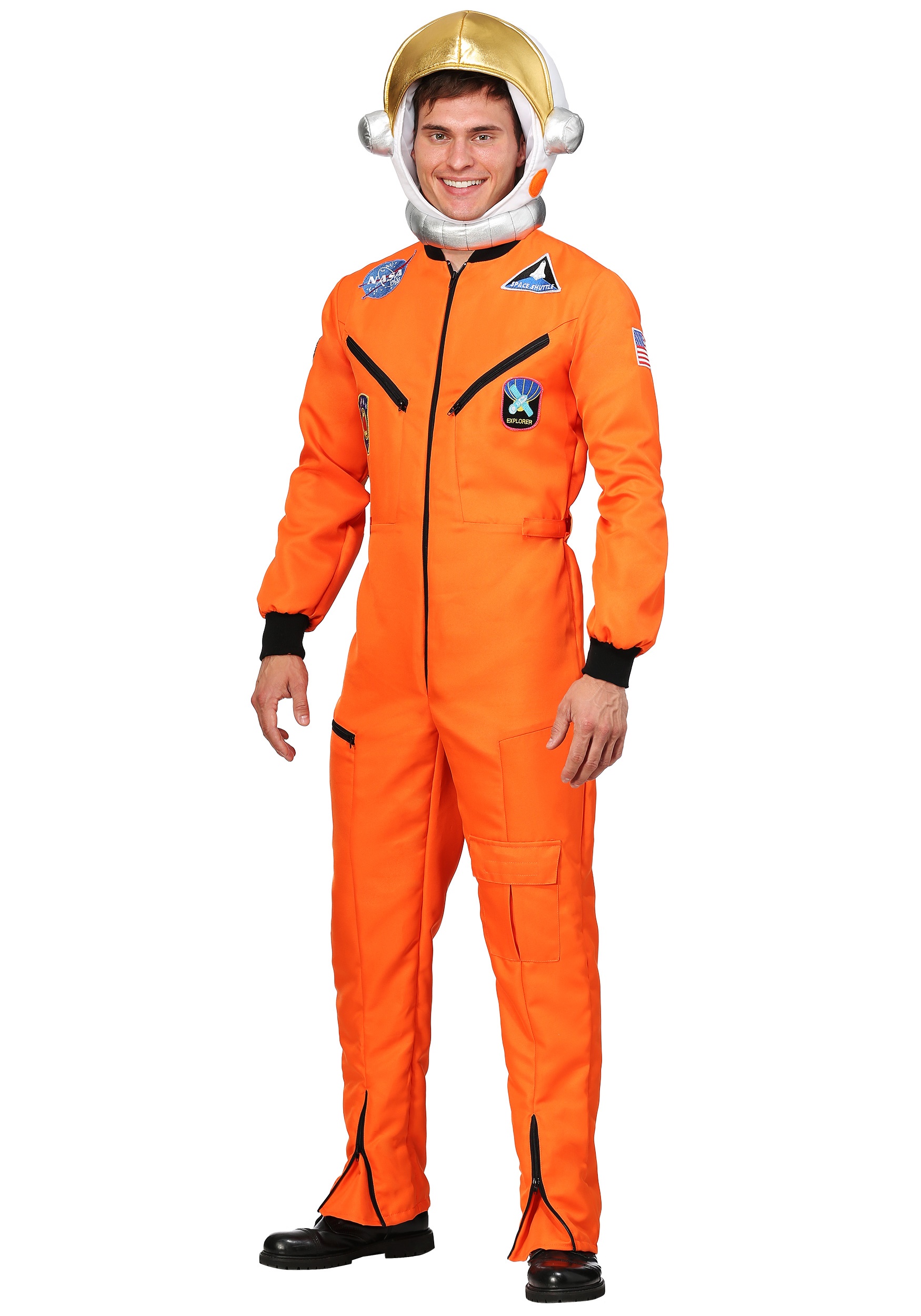 Disfraz de adulto de mono de astronauta naranja Multicolor