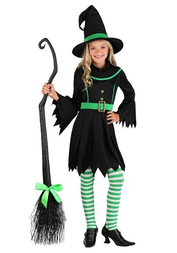 Girl's Emerald Witch Costume 1