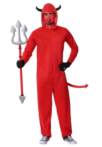 Mens Plus Size Devil Jumpsuit Costume