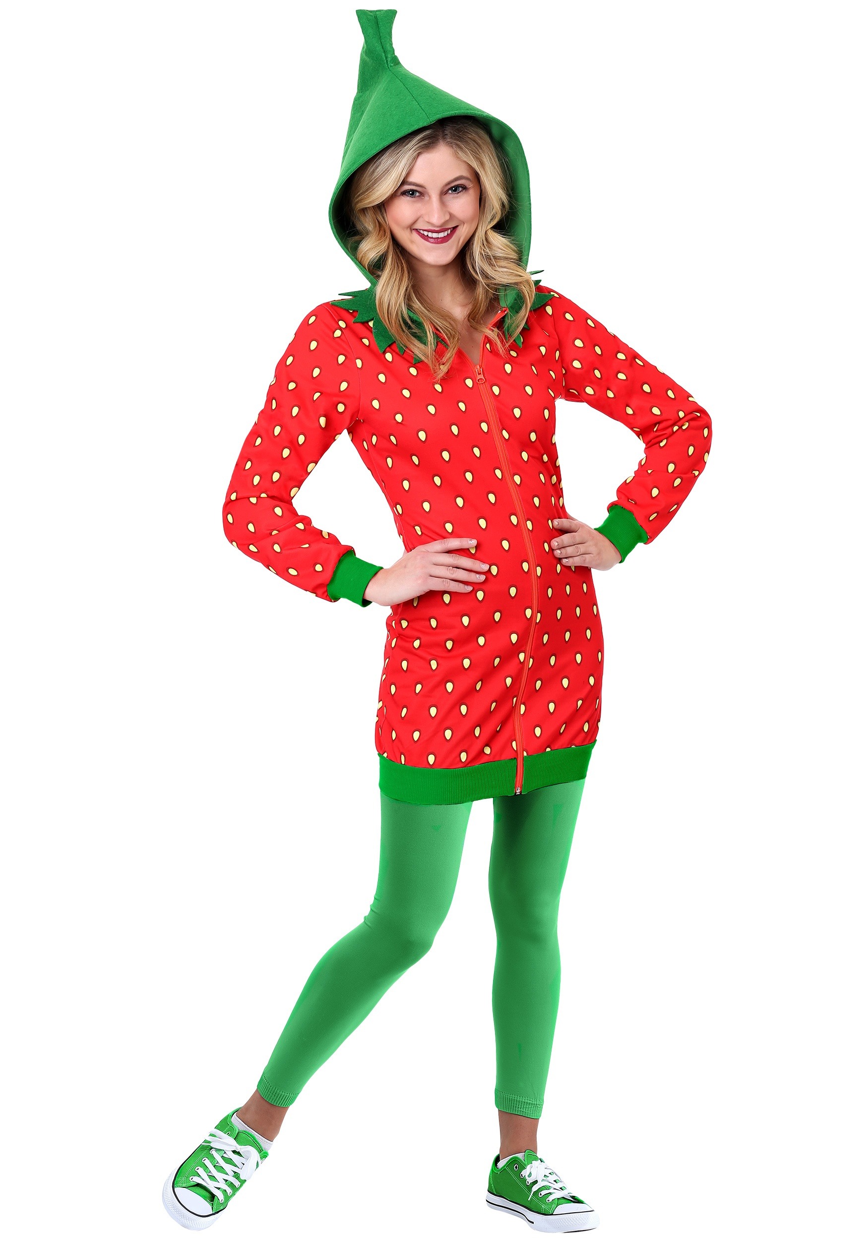 Strawberry Hoodie Dress Adult Costume