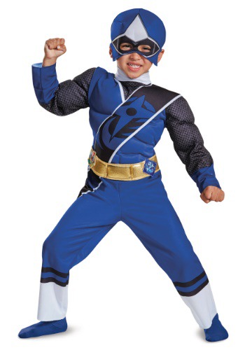 Power Rangers Ninja Steel Blue Ranger Muscle Costume for Toddlers