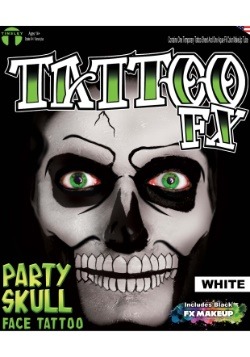 White Party Skull Tattoo Kit