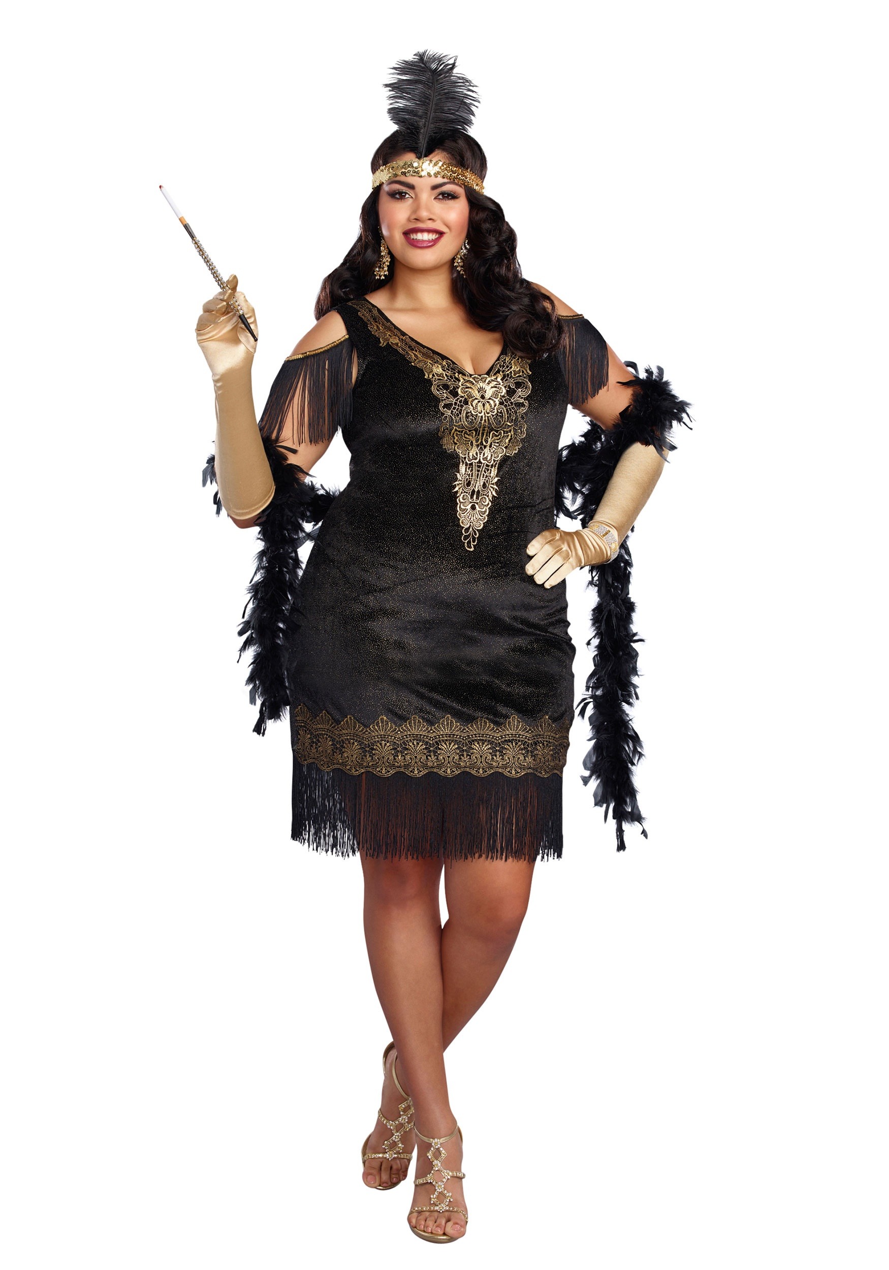 flapper dress with sleeves plus size