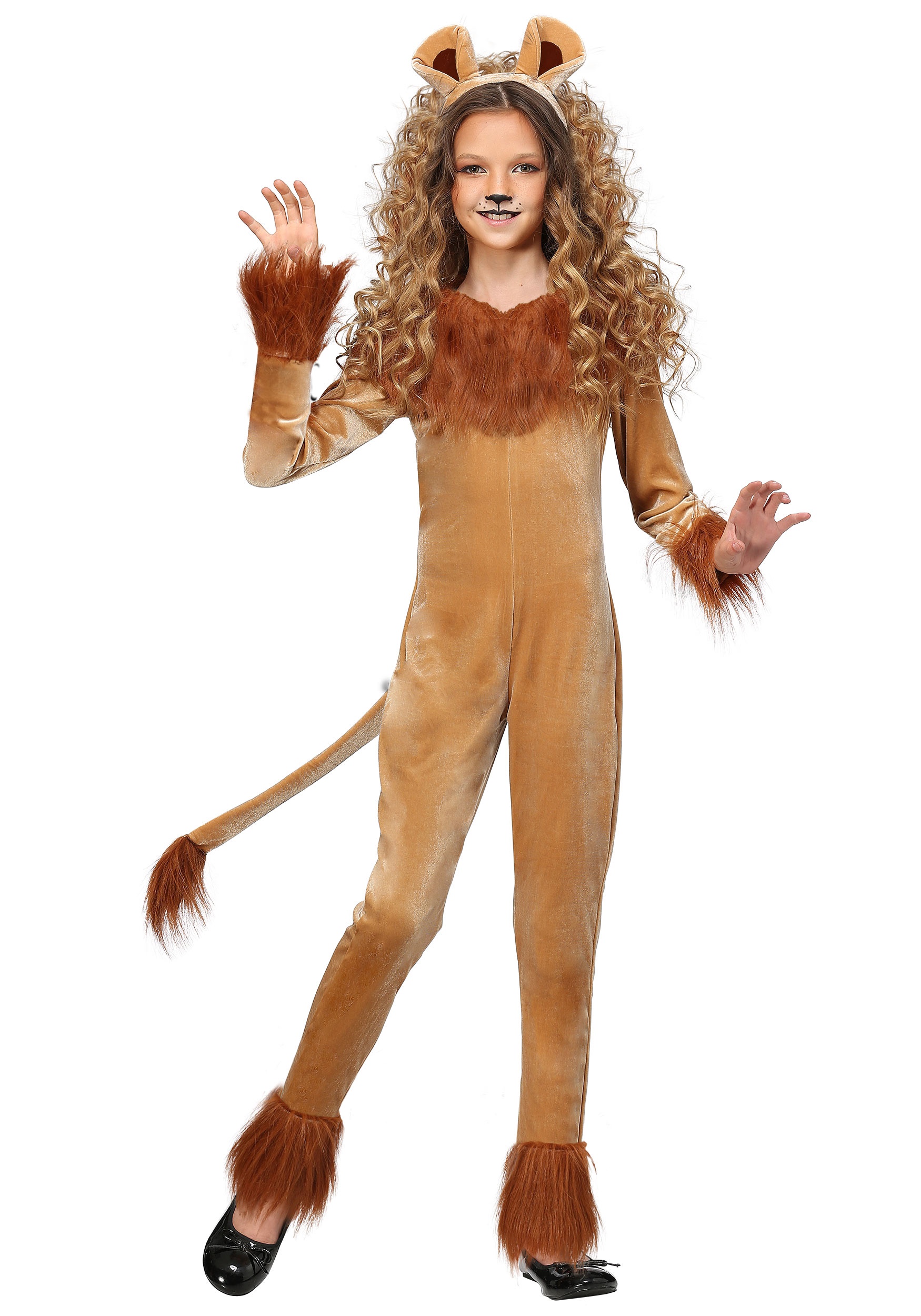 Photos - Fancy Dress Lion FUN Costumes Fierce  Girl's Costume Yellow/Beige 