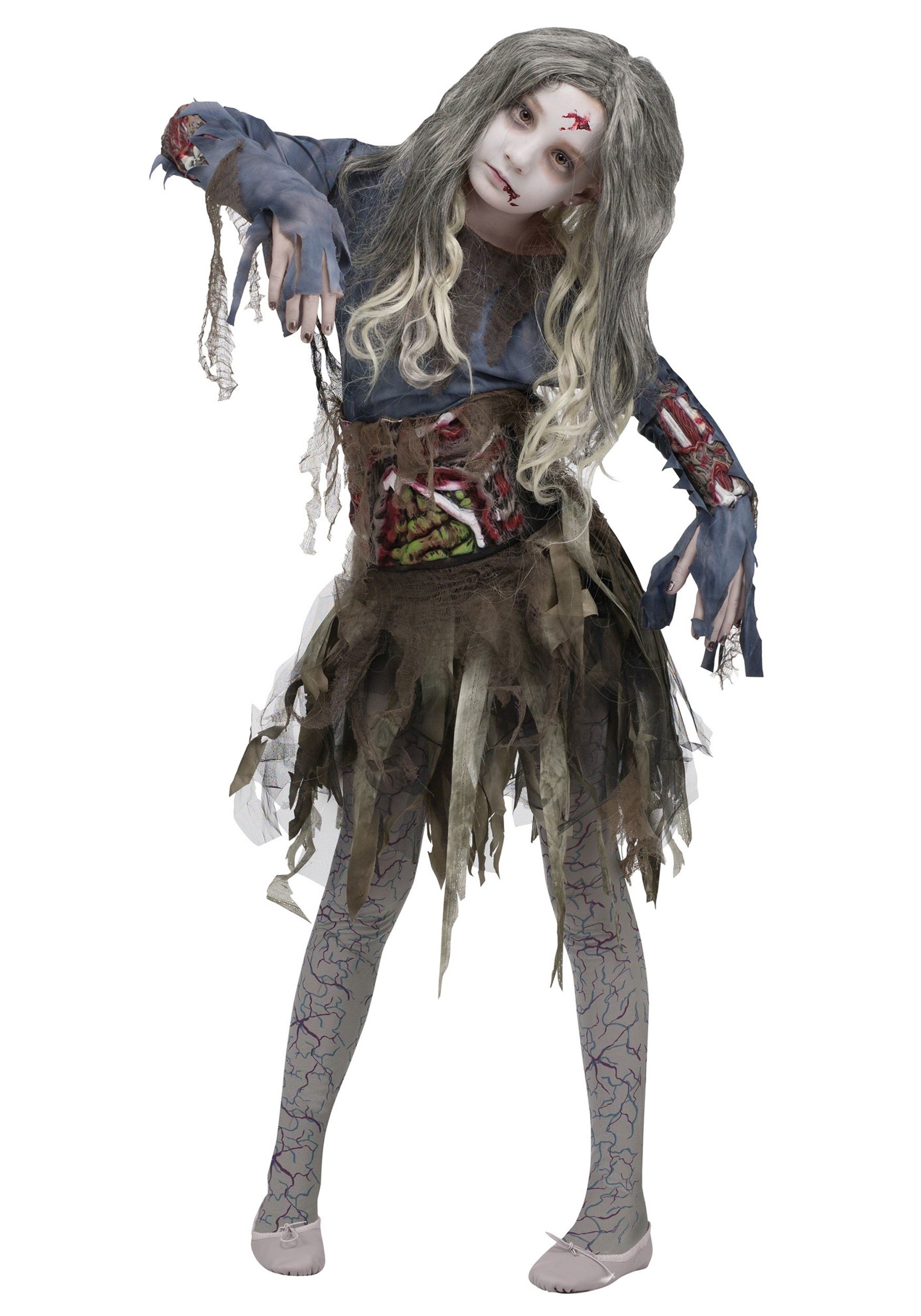 Costume Zombie Bambina Spaventoso Con Martello Gonfiabile E Accessori Horror – Perfetto Per Halloween E Carnevale