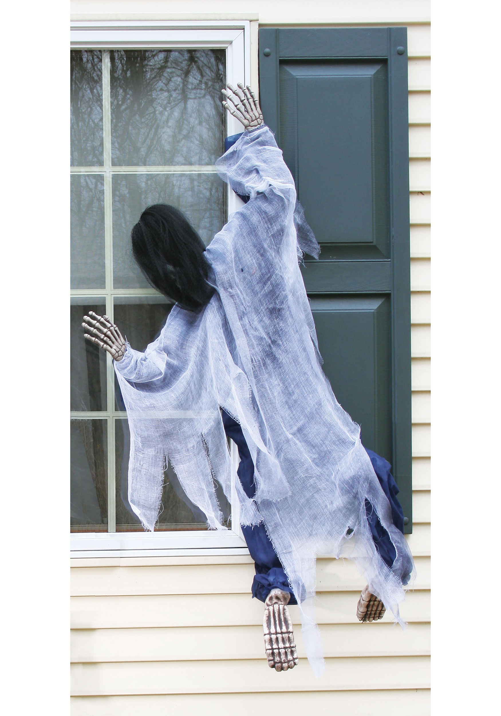 Photos - Other interior and decor Fun World Halloween Window Hanging Witch Decoration Gray/Blue