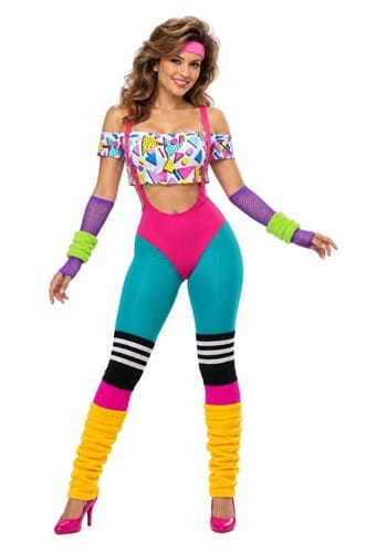 Womens Work It Out 80's Costume New Main