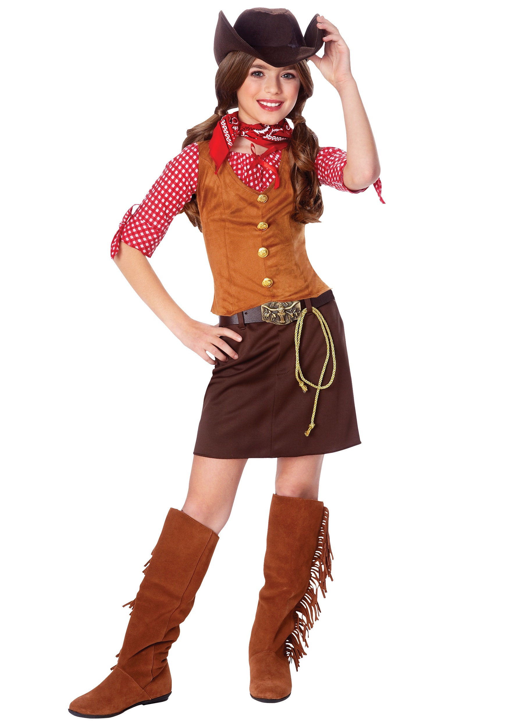 Photos - Fancy Dress Franco Costume Culture by  LLC Wild West Gun Slinger Girl's Costume Brown 