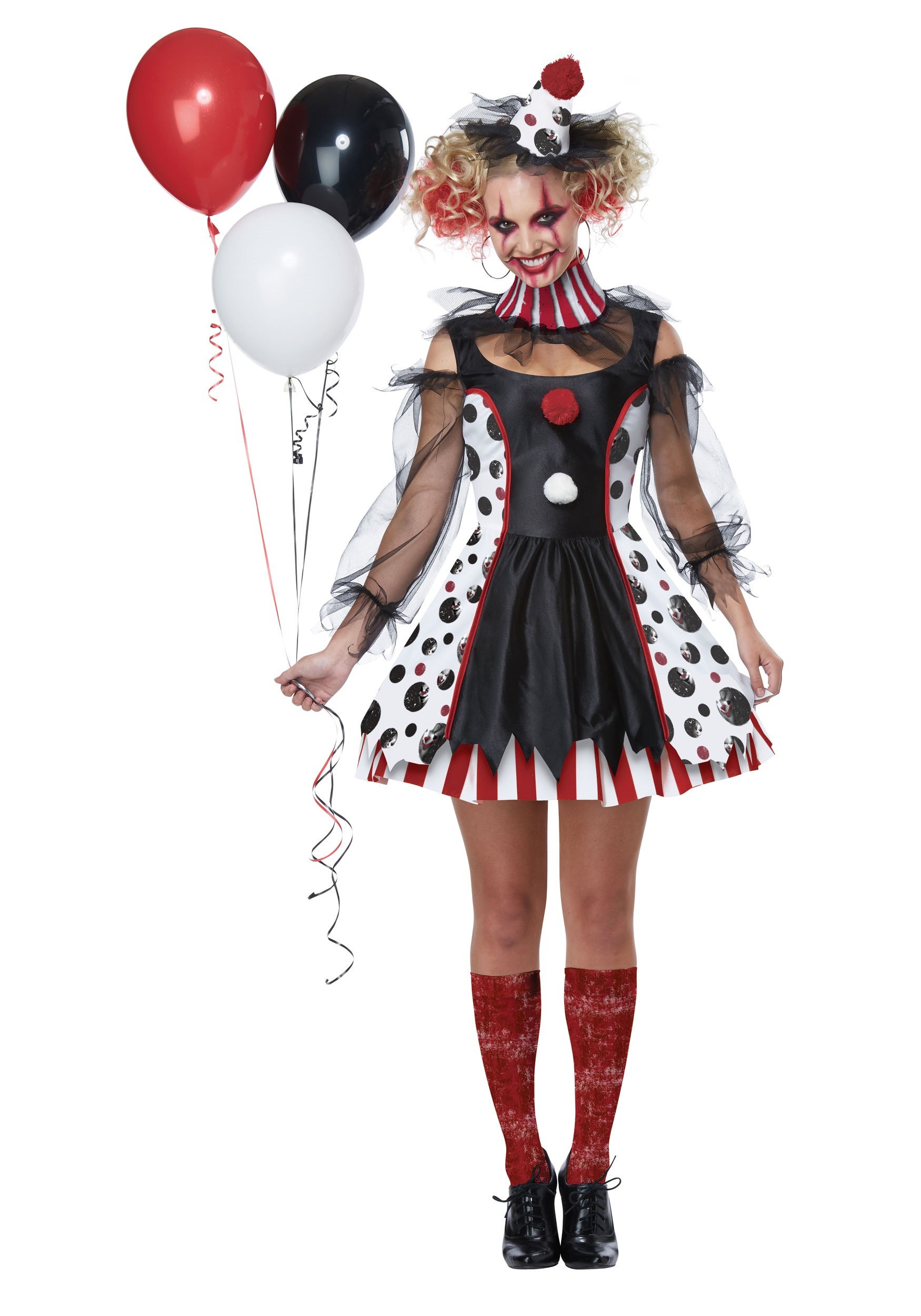 Creepy Clown Women's Costume | Evil Clown Costumes