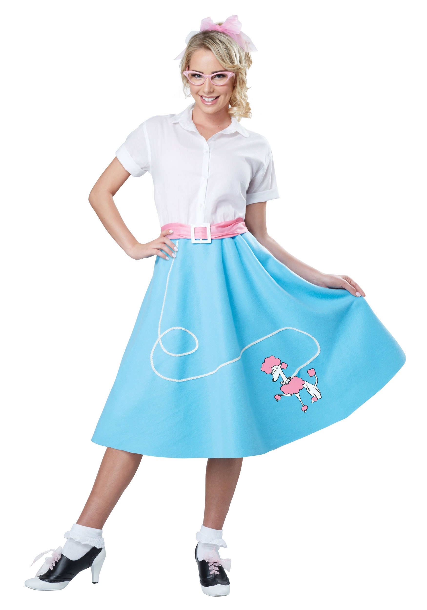 Womens Pink 50s Poodle Skirt Costume Clothing Shoes And Accessories Costumes 8507