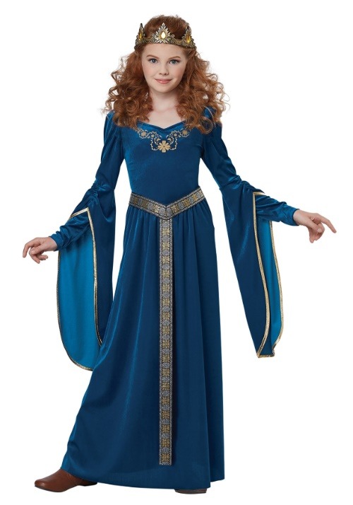 Teal Medieval Princess Costume for Girls