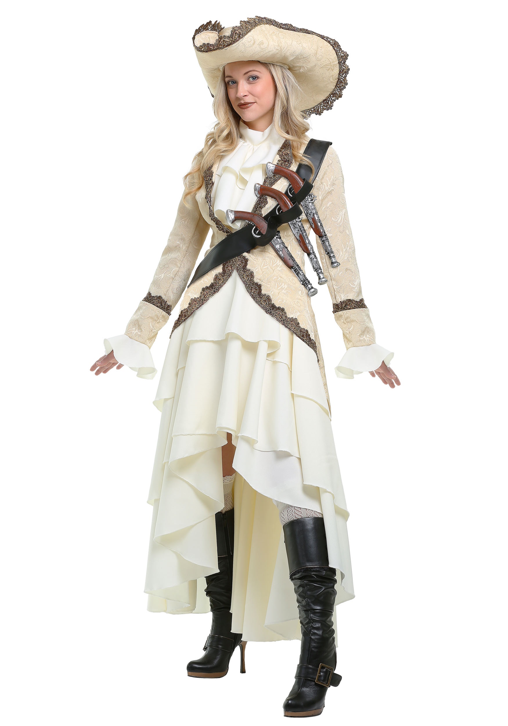 49 Ivory & Black Pirate Deluxe Women Adult Halloween Costume - Small