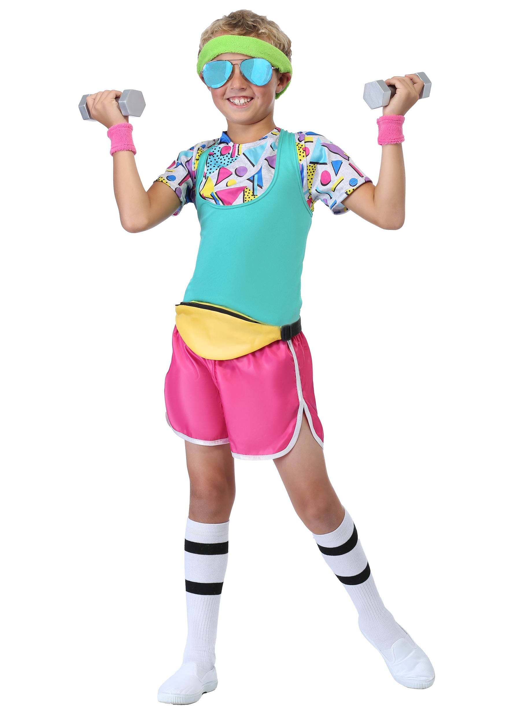 Boy's 80s Work It Out Costume