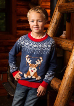 Boy's Reindeer LED Light Up Sweater