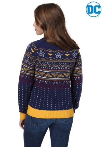 Women's Wonder Woman Navy Ugly Christmas Sweater | Holiday Sweaters