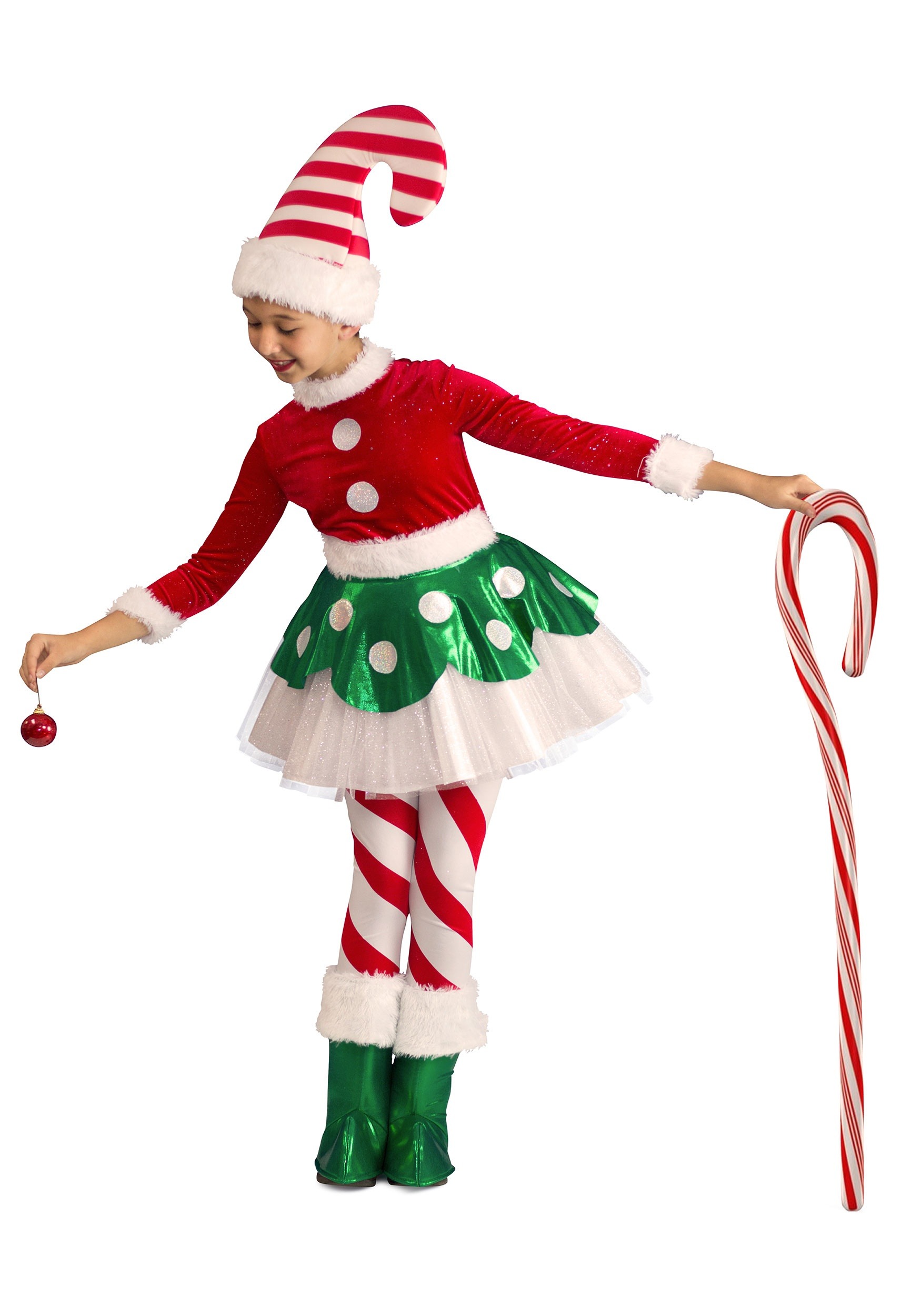 Disfraz de princesa elfo de caña de caramelo Multicolor
