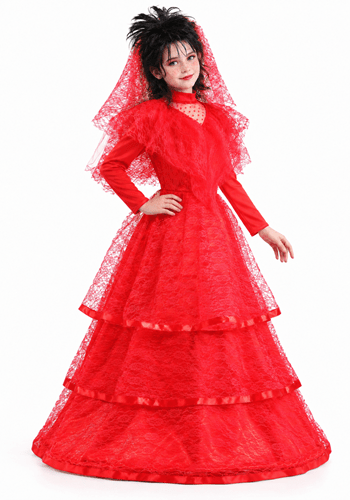 Girl's Red Gothic Wedding Dress Costume upd