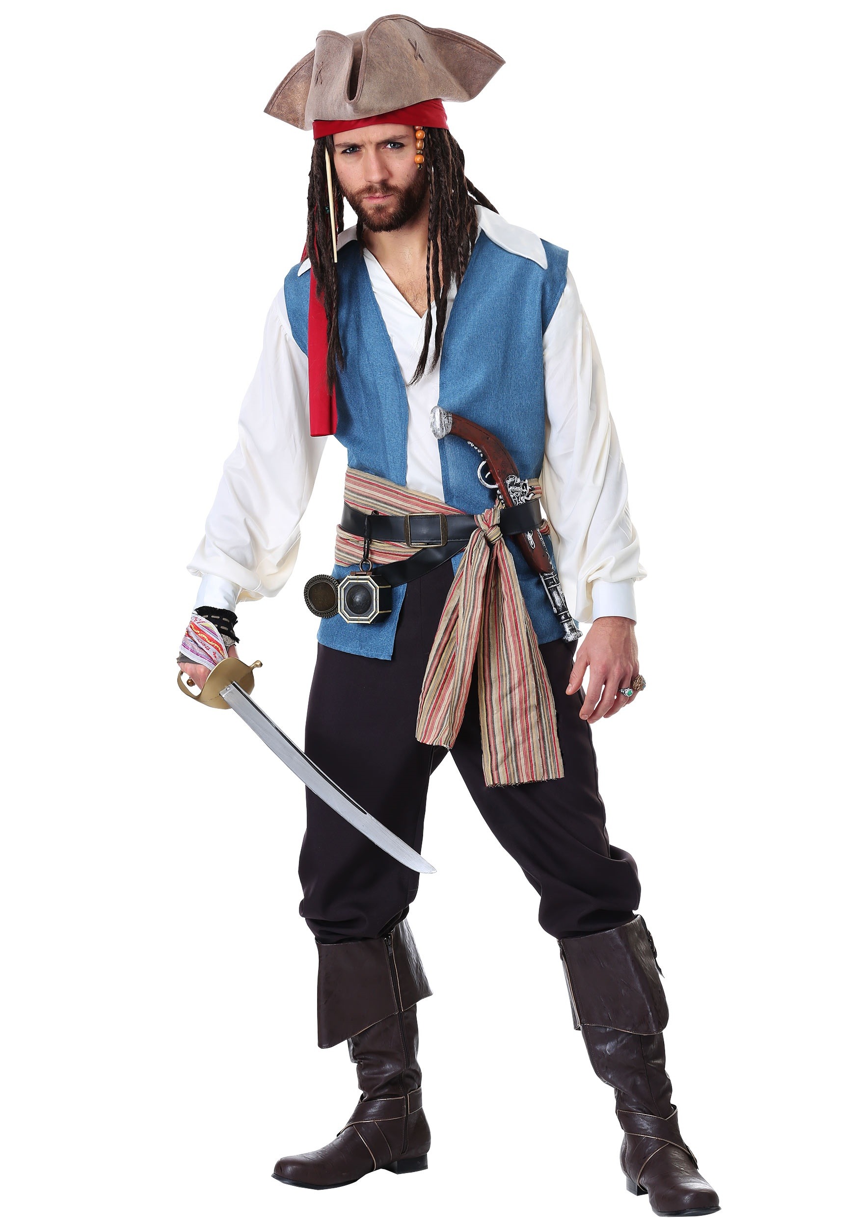 Sparrow Pirate Costume  for Plus Size Men 