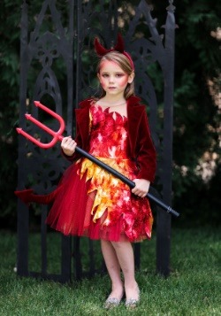 Girls Red Jacket Devil Costume
