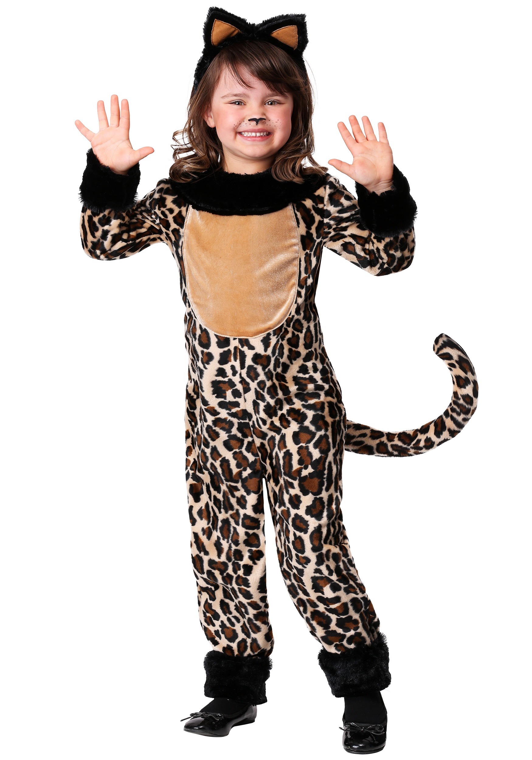 Photos - Fancy Dress Deluxe FUN Costumes  Leopard Costume for Girls Brown/Beige 