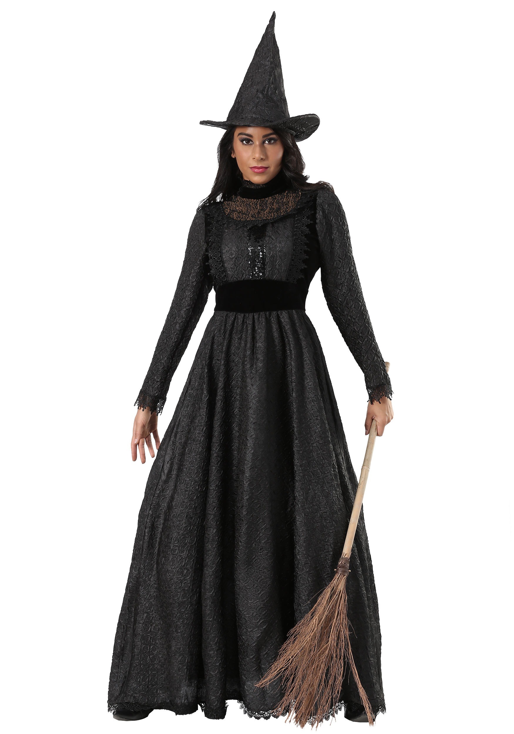 Takerlama Black Witch Costume Adult Womens Ghost Costume Adult Wicked Witch Halloween Fancy