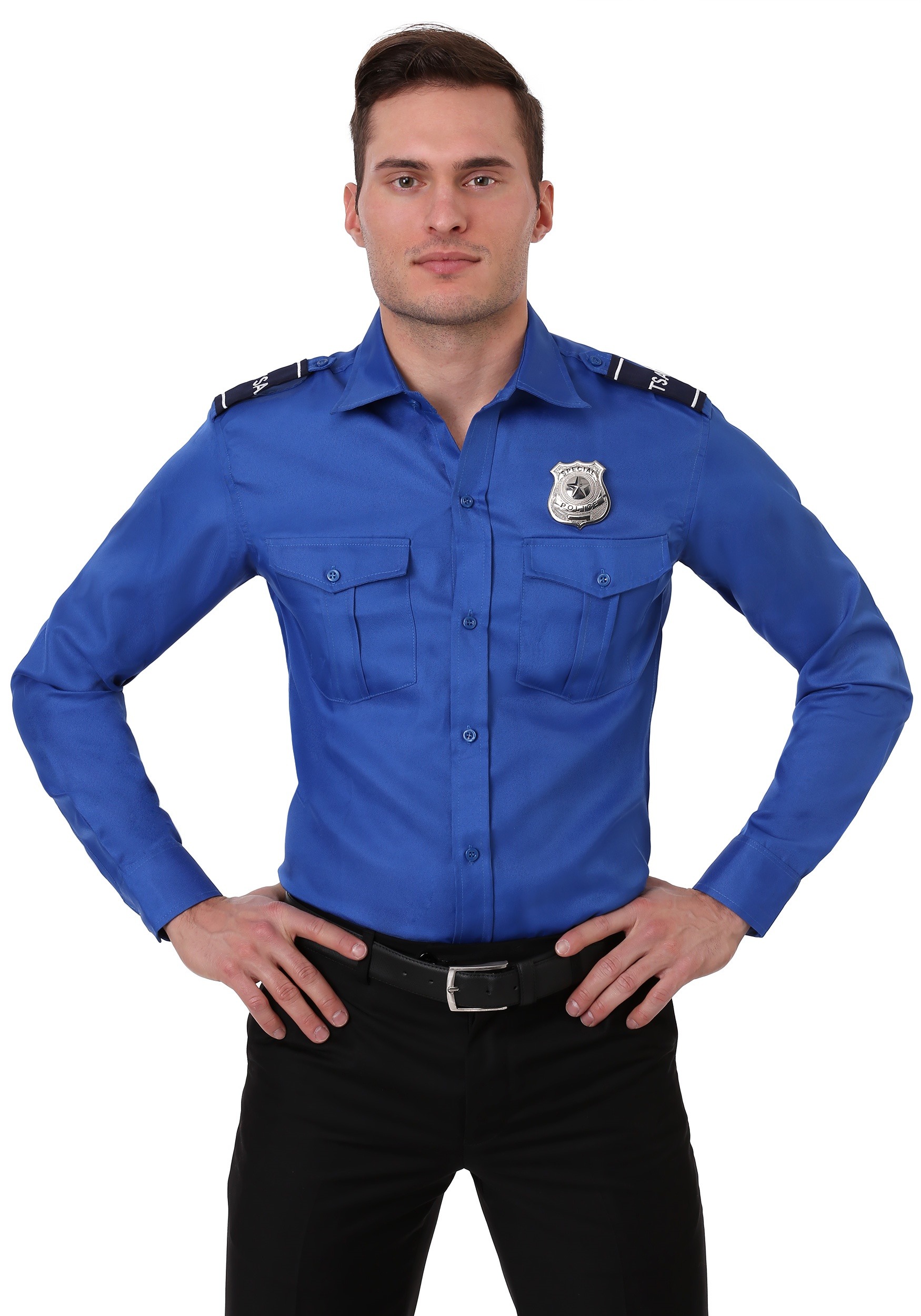 Photos - Fancy Dress Agent FUN Costumes TSA  Blue Long Sleeved Costume Shirt Black/Blue 
