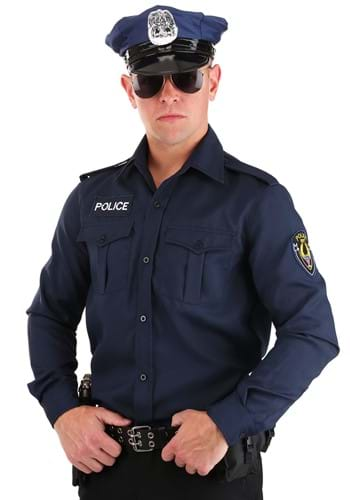 Men's Adult Long Sleeve Police Shirt