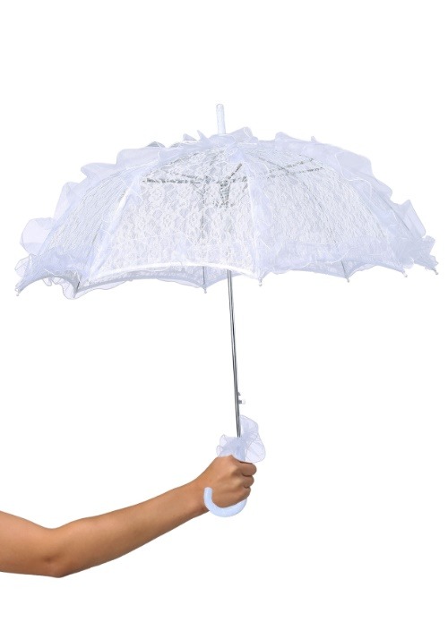 White Lace Costume Parasol