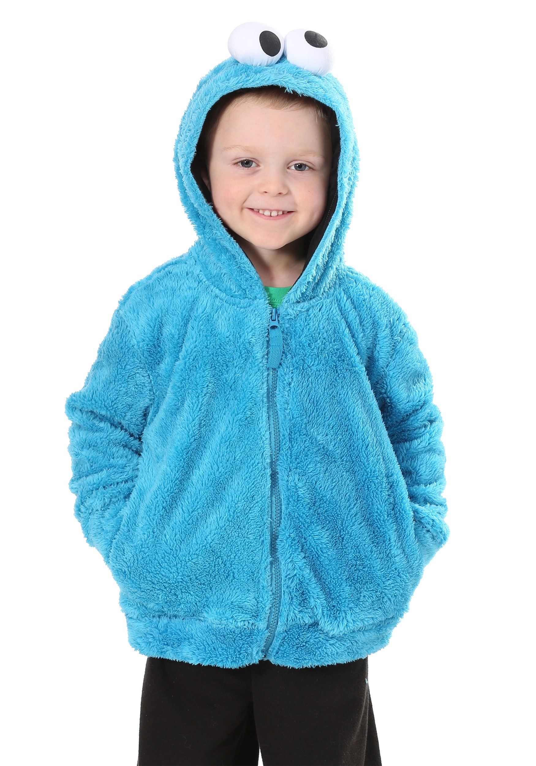 Gecomprimeerd weduwnaar donor Unisex Cookie Monster Sesame Street Faux Fur Costume Hoodie