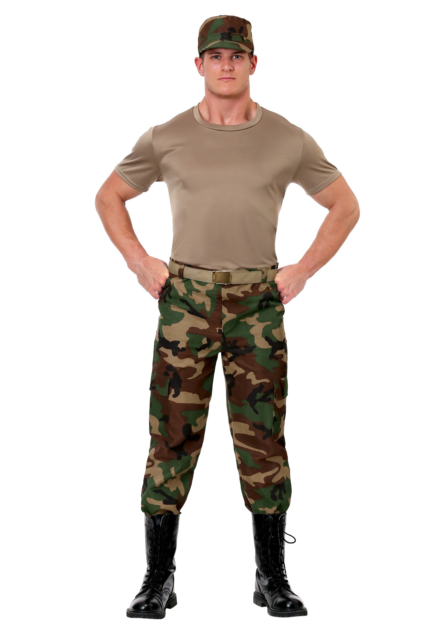 Photos - Fancy Dress Soldier FUN Costumes Men's Camo  Costume Green 