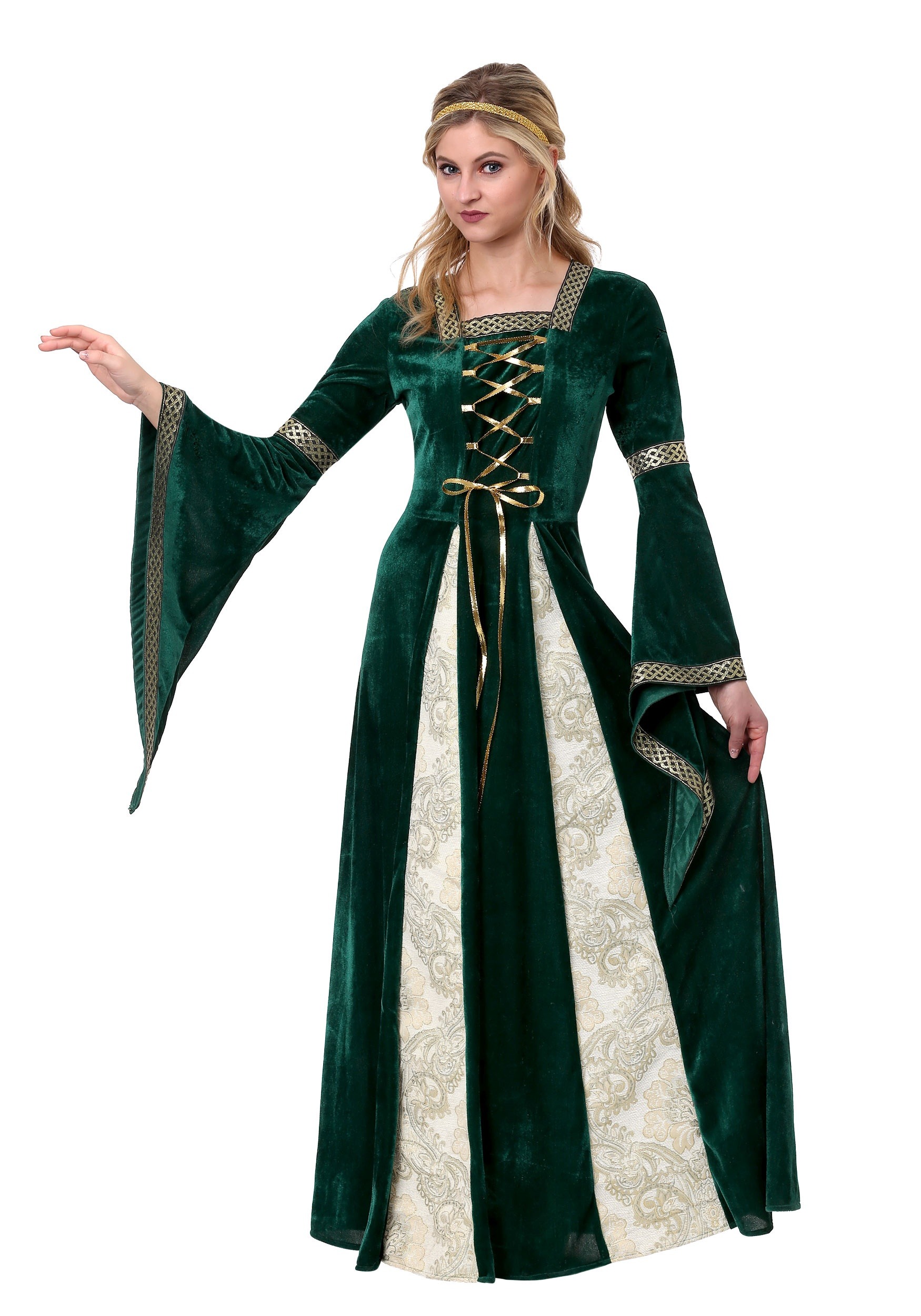 Deluxe Ladies Renaissance Maiden Cosplay Fancy Dress Costume Size S/M