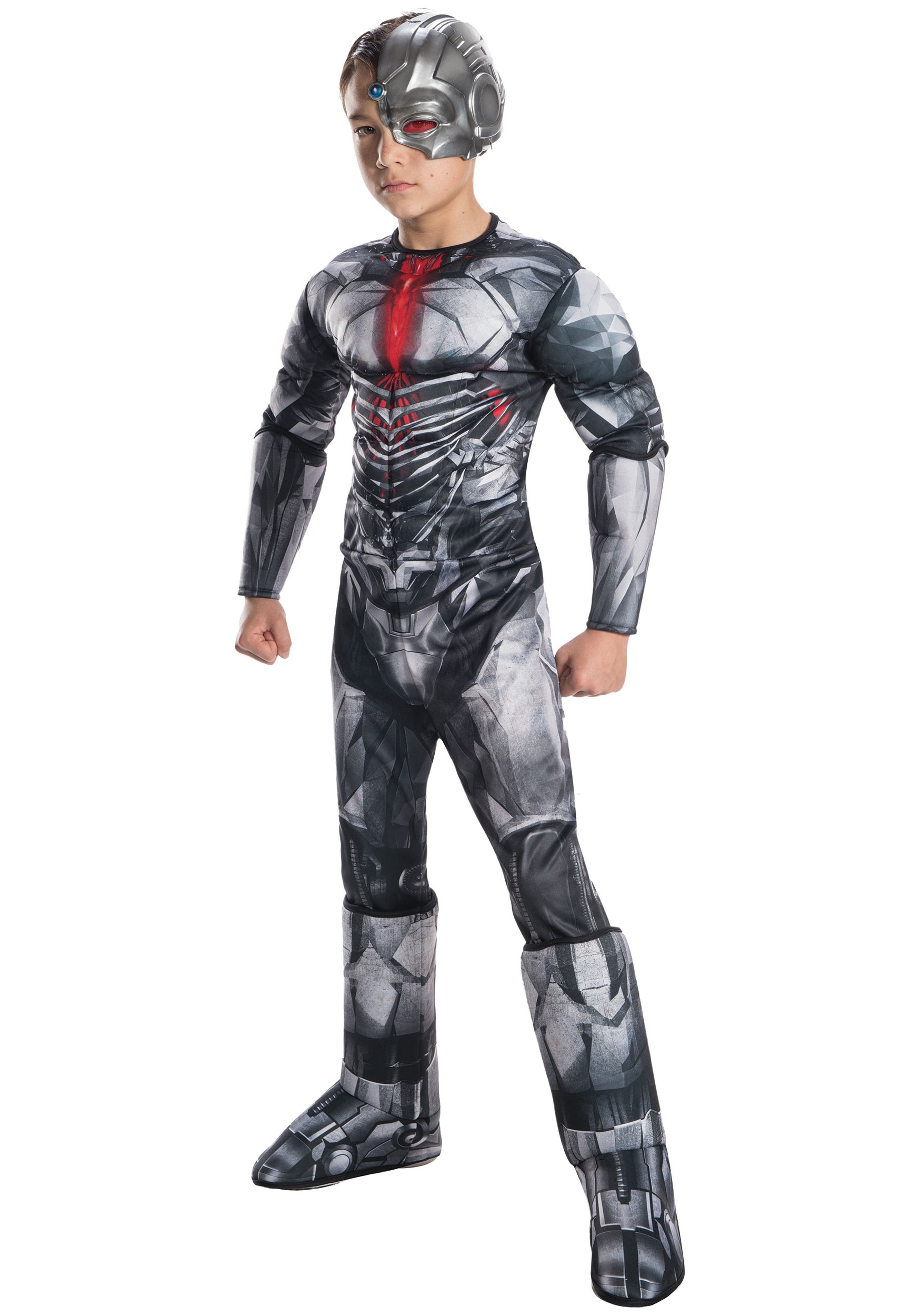 Photos - Fancy Dress Rubies Costume Co. Inc Justice League Deluxe Boy's Cyborg Costume Gray 