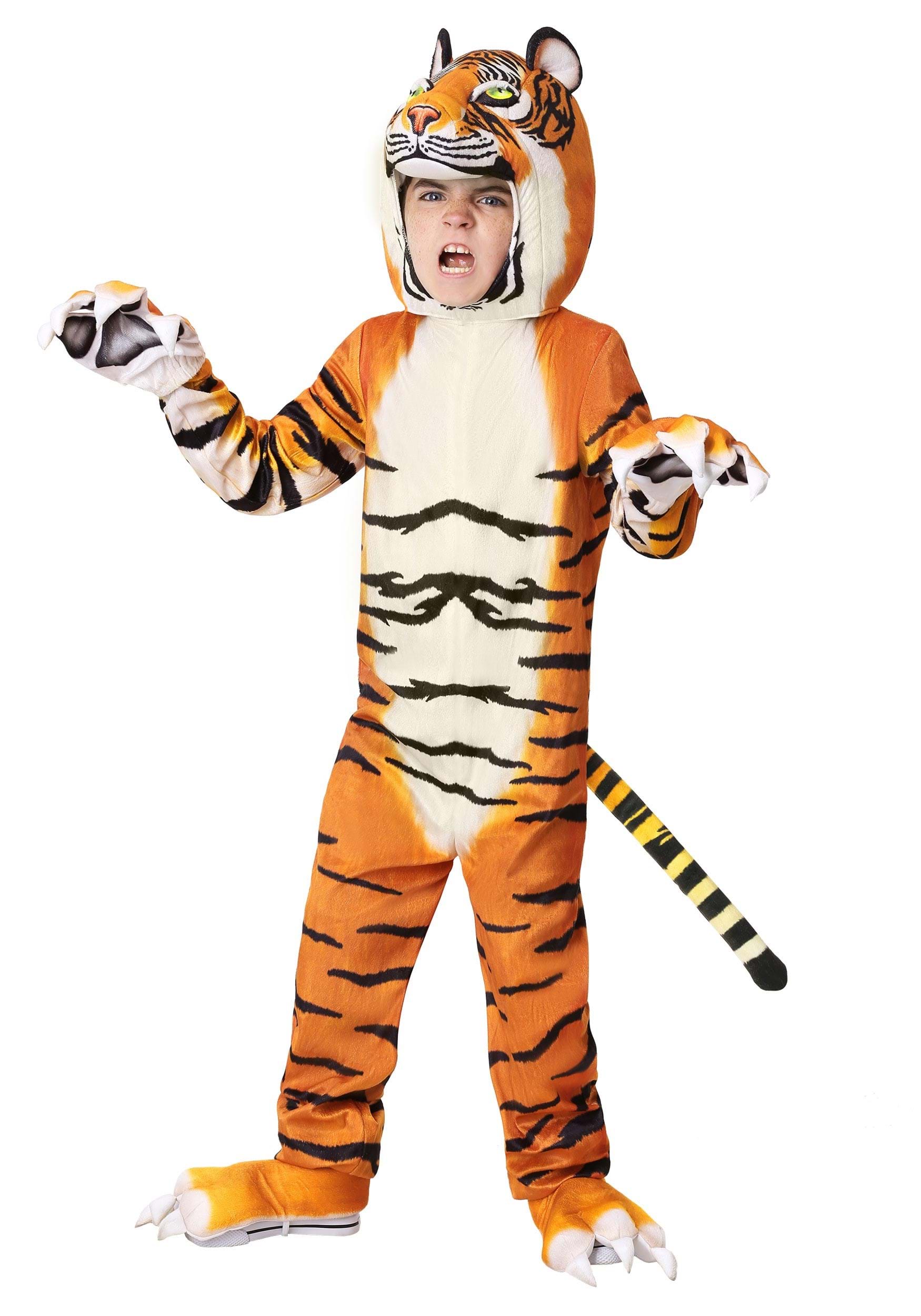 Adult Teen Child Tiger 3-Piece Costume Accessory Set Orange/Black 