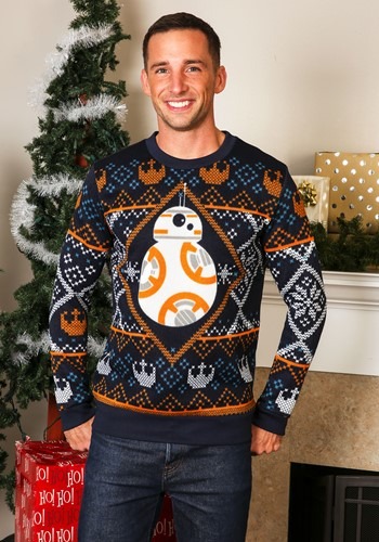 Star Wars BB8 Navy Ugly Christmas Sweater for Adults