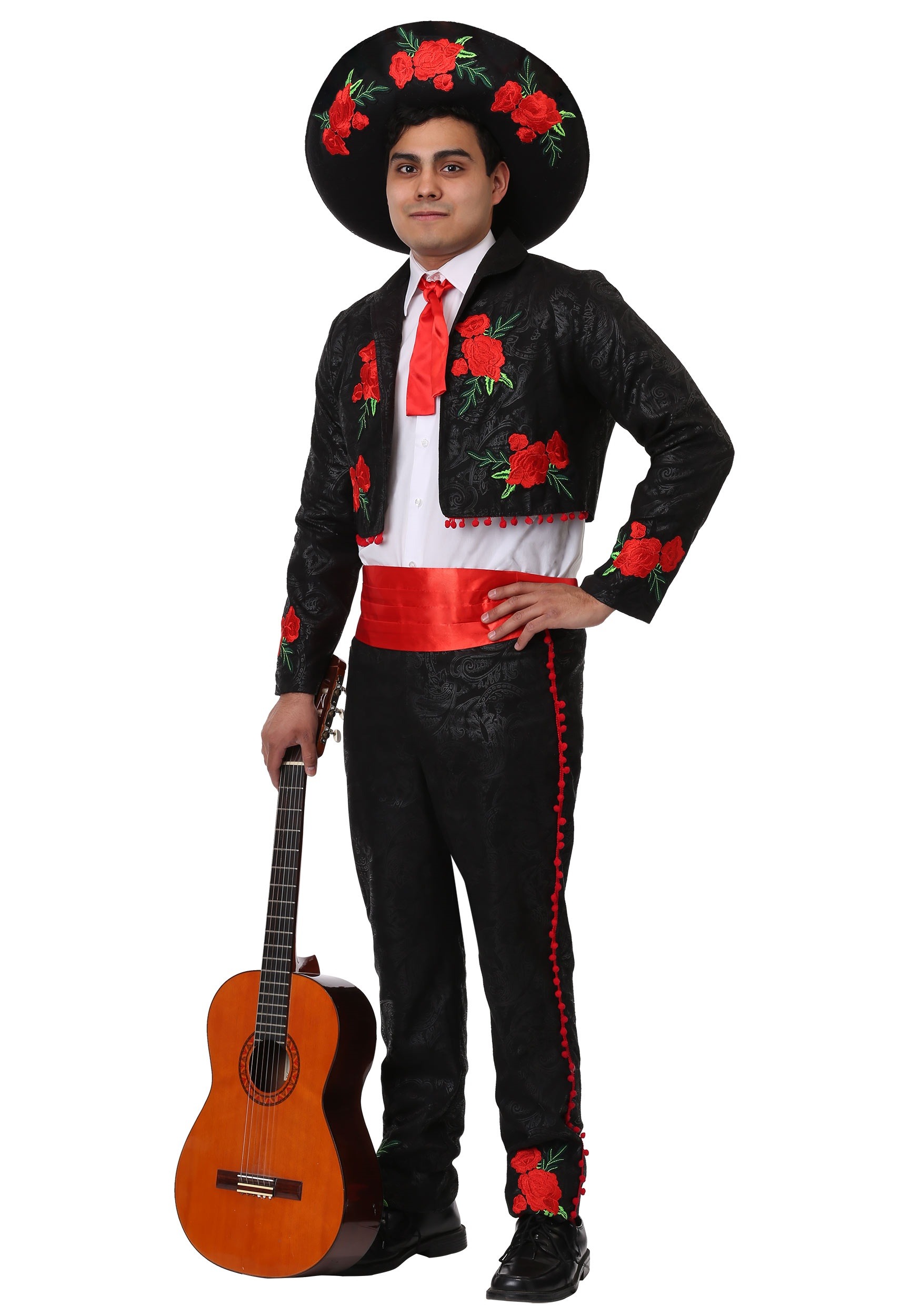 Men Mariachi Black Senor Halloween Costume Adult Mexican Senor Bones Cowboy Cosplay Outfits 