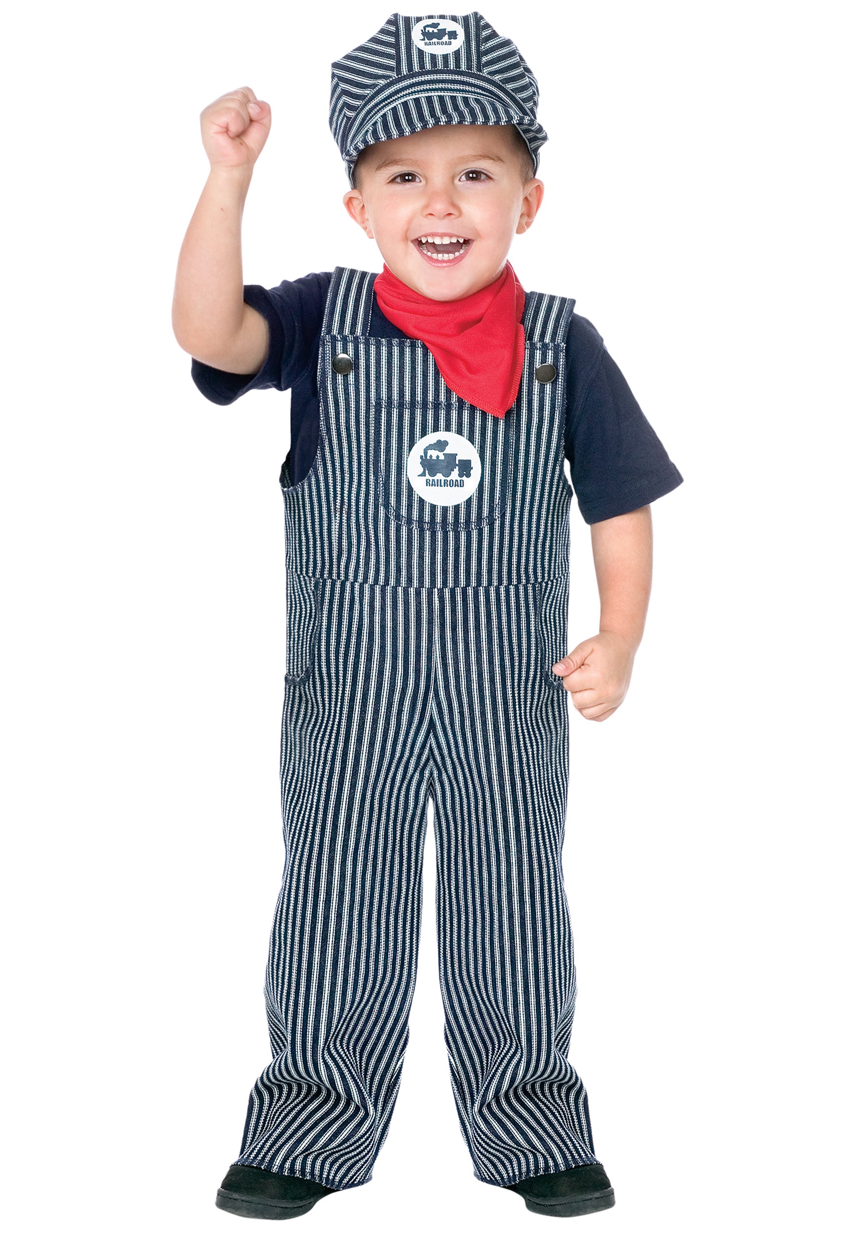 Photos - Fancy Dress Toddler Fun World  Train Engineer Costume Blue/Red/White 