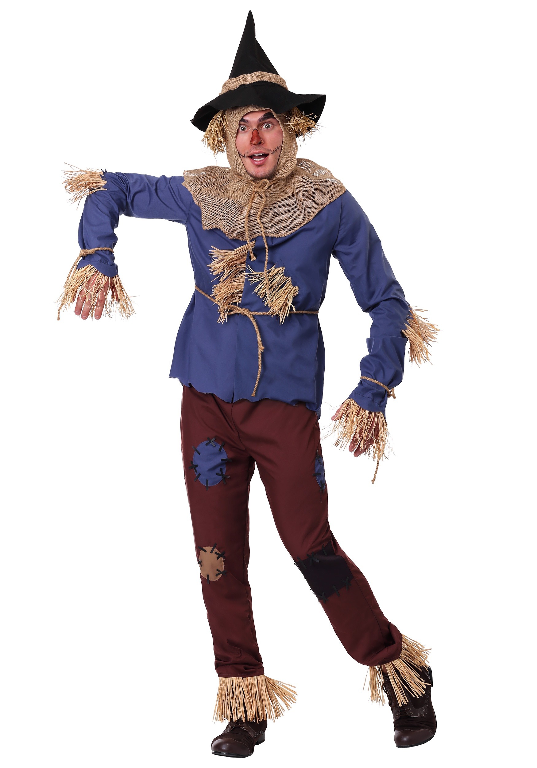 Adult Patchwork Scarecrow Plus Size Costume , Storybook Costumes