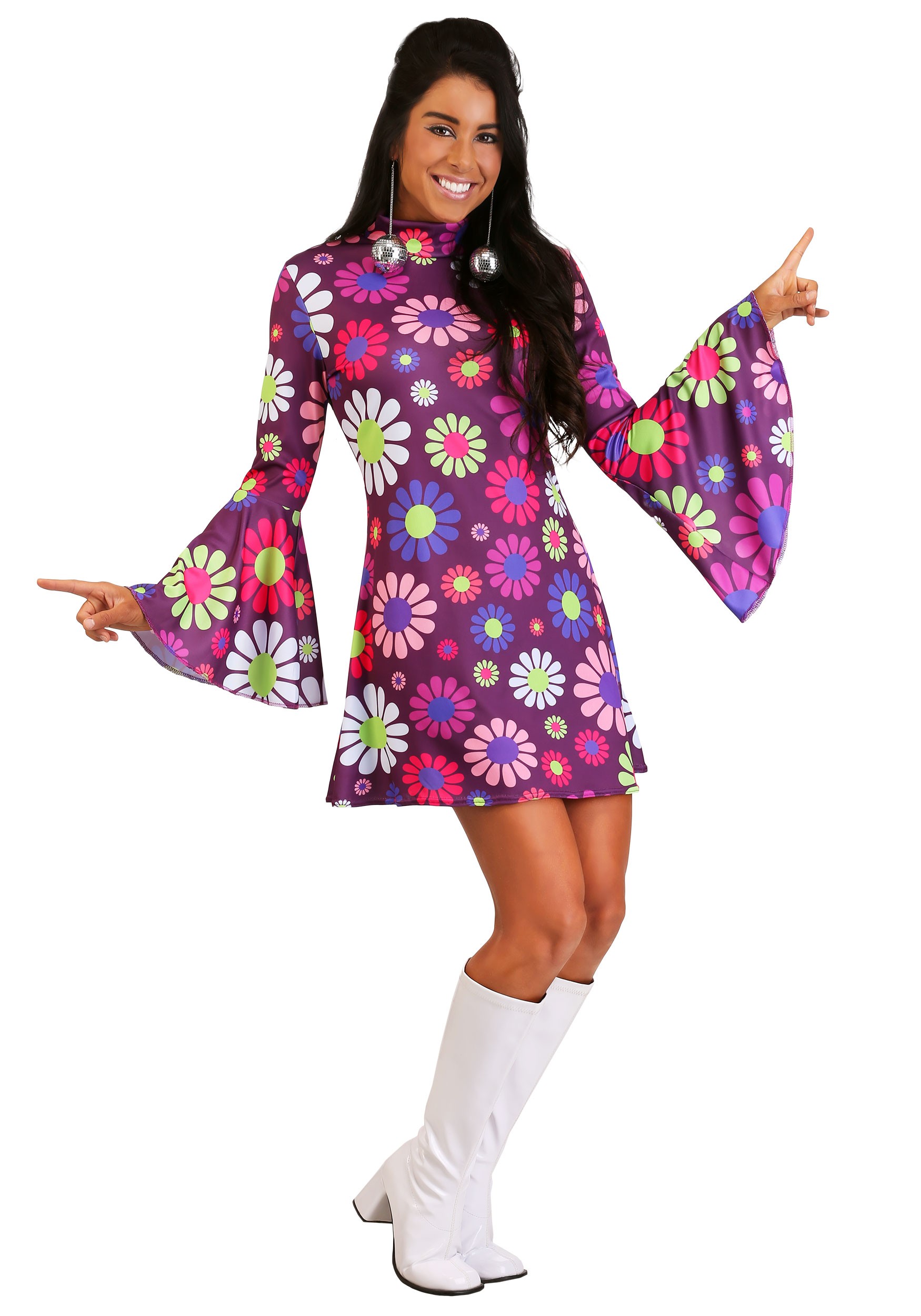 Adult Groovy Flower Power Women's Costume