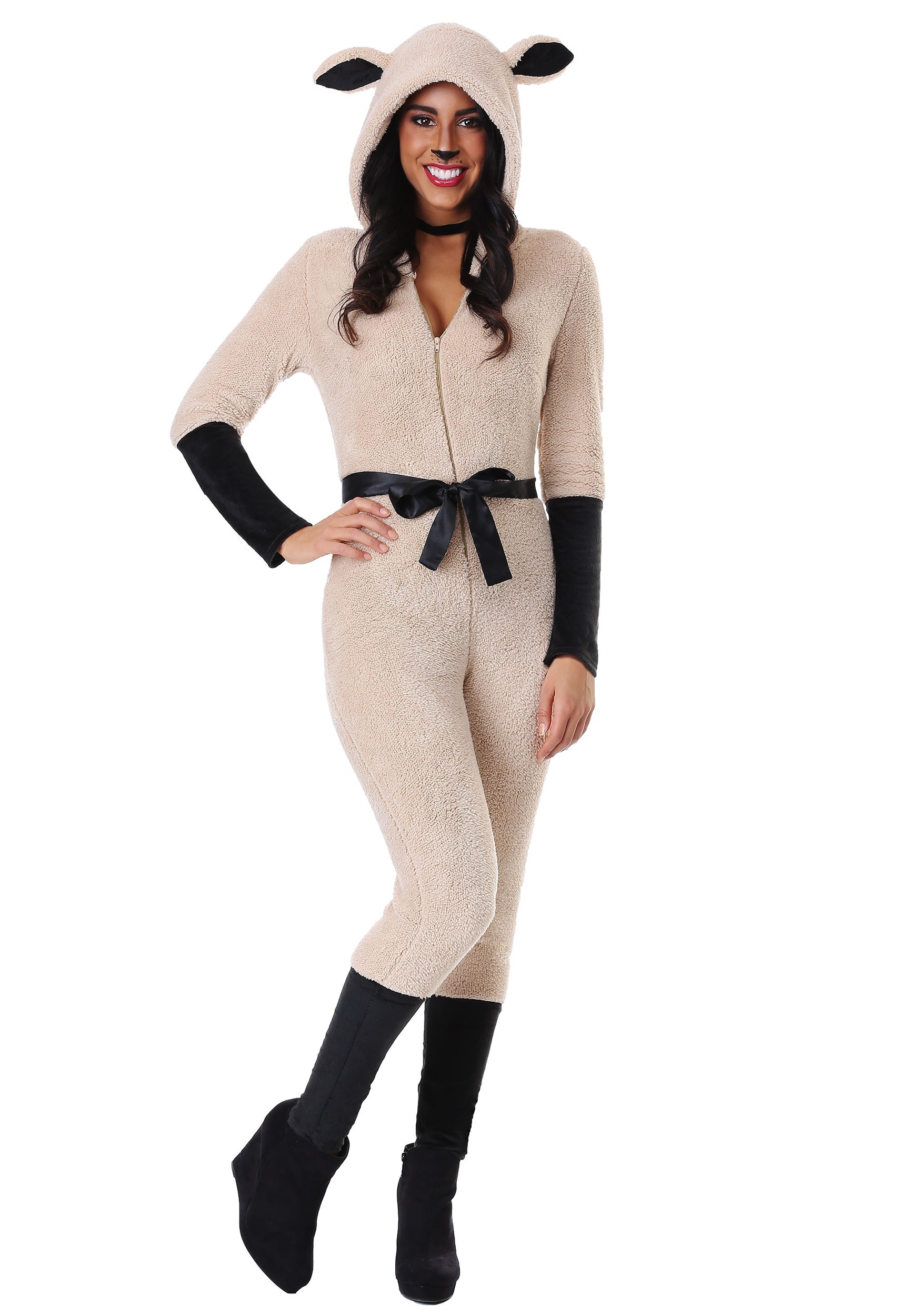 Women's Sheep Jumpsuit Costume