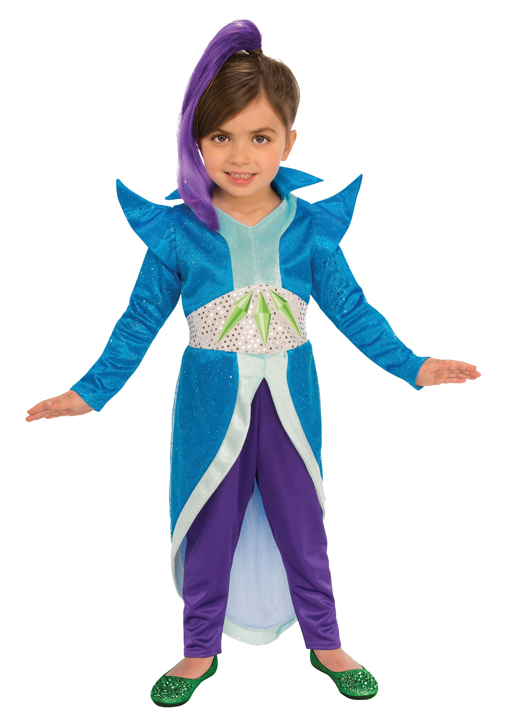 Details about   Shimmer & Shine Shine Dress Up Costume w/ Jumpsuit Cuffs & Hairpiece Sz XS 3-4 