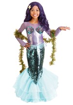 Girls Pretty Purple Mermaid Costume Alt 1