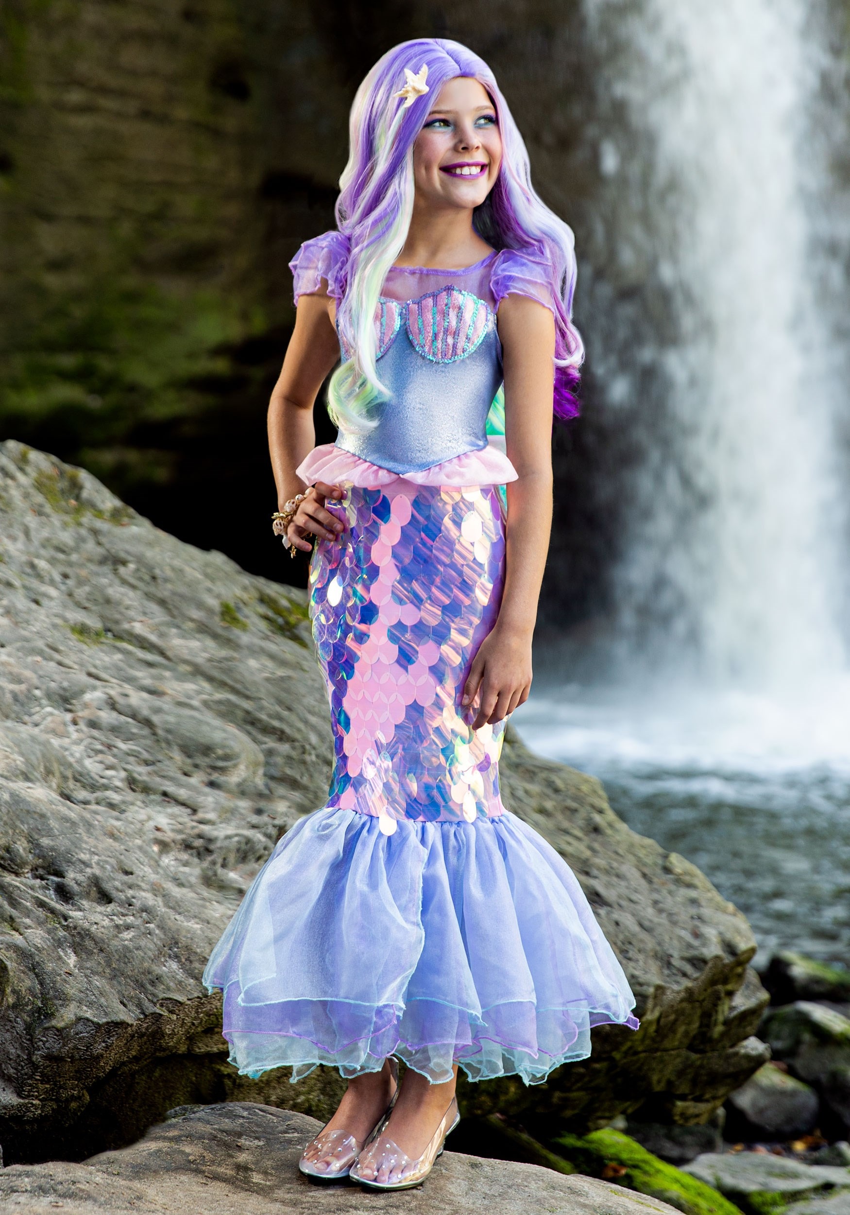 Mermaid Outfit Kids Costume Halloween Fancy Dress Up 