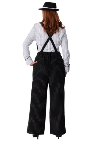 Plus Size Pinstripe Gangster Costume for Women