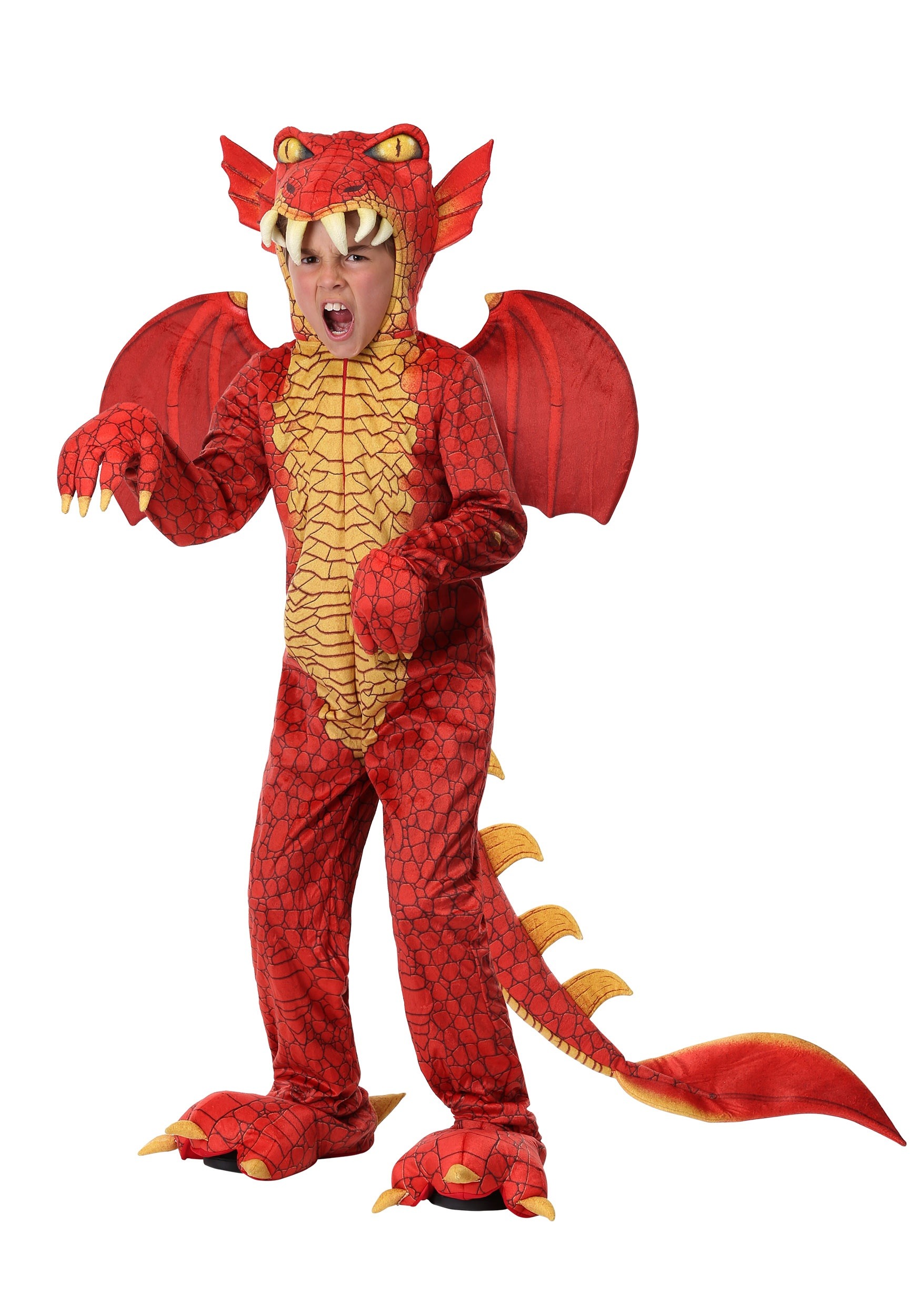Disfraz de Dragon Red Dragon de Deluxe de Child Multicolor