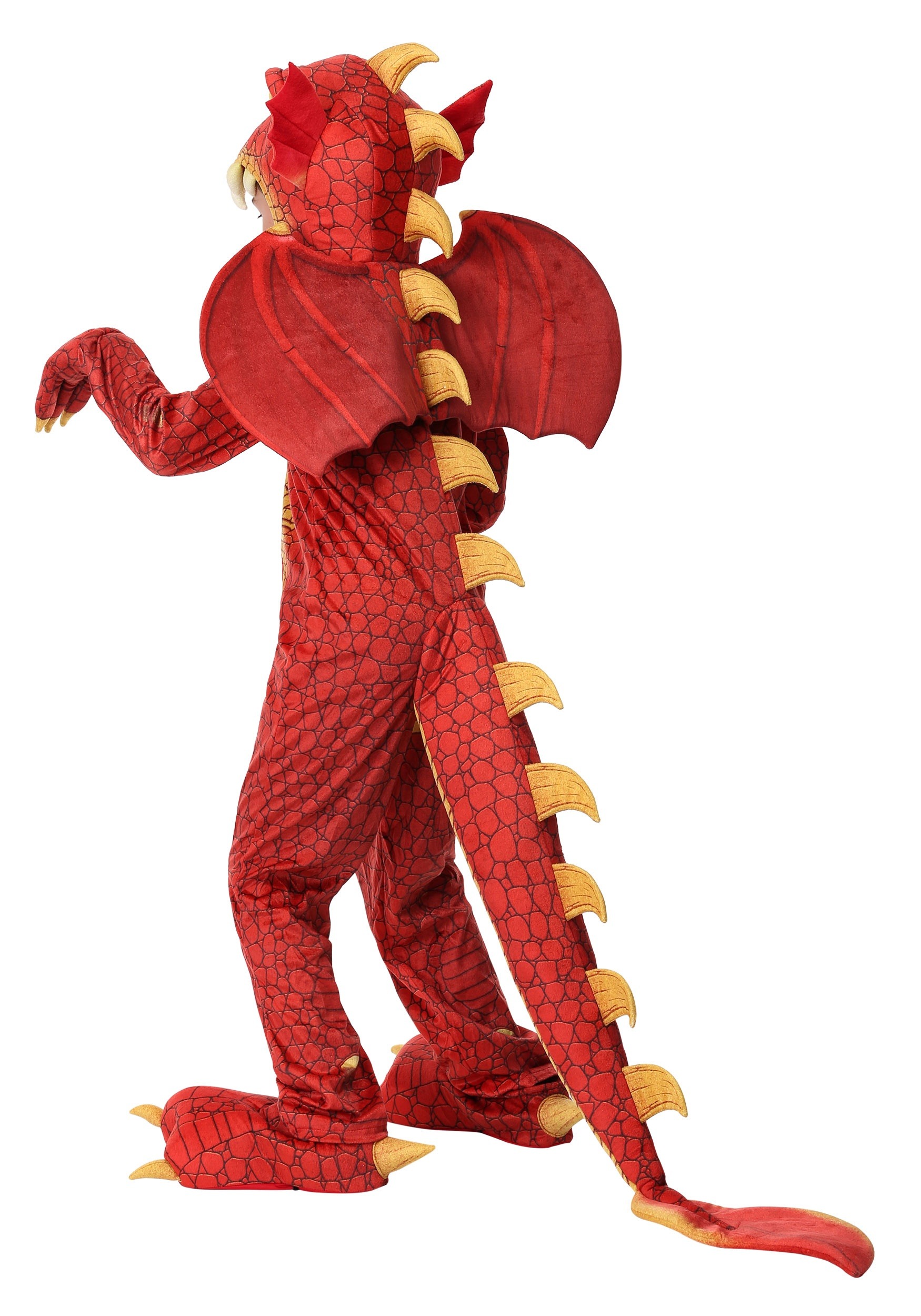 Kids Zog Style Red Dragon Costume with Horn