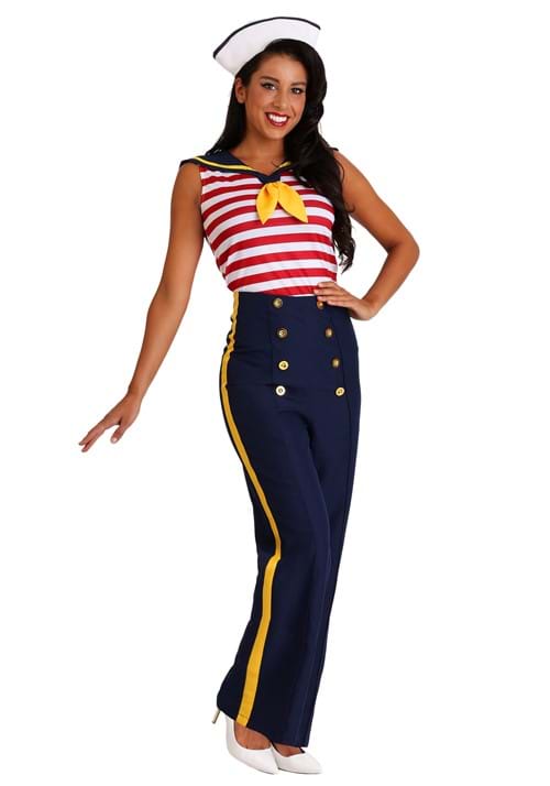 1940s Costumes- WWII, Nurse, Pinup, Rosie the Riveter Womens Perfect Pin Up Sailor Costume  AT vintagedancer.com